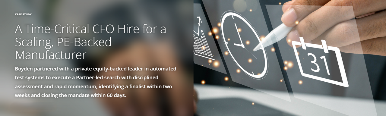 A Time-Critical CFO Hire for a Scaling, PE-Backed Manufacturer