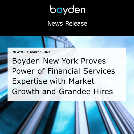 Boyden New York Proves Power of Financial Services Expertise with