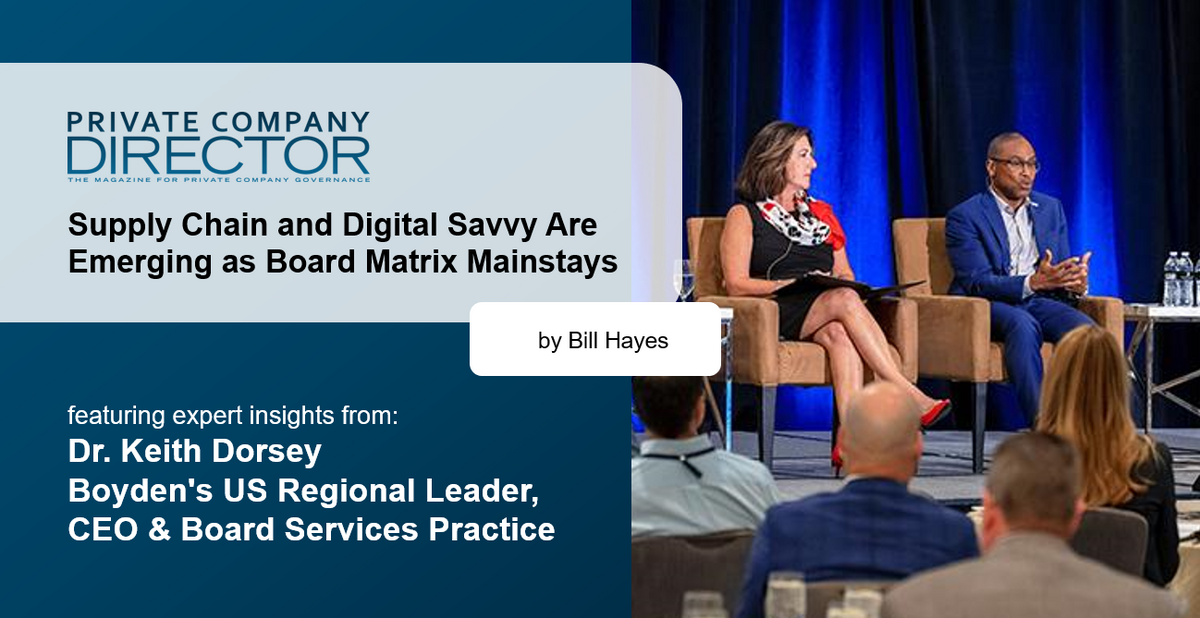 Private Company Director Supply Chain and Digital Savvy Are Emerging